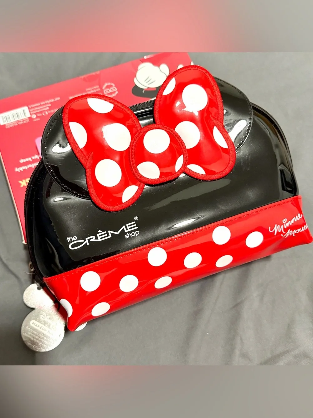 The Crème Shop Minnie Mouse Red Polka Dot Bow Make Up Bag, Eye Masks